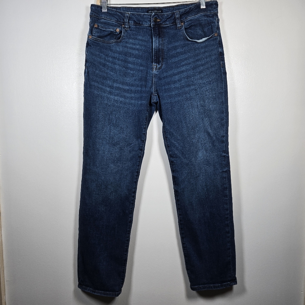 Aeropostale Mens Straight Leg Denim Jeans Dark Wash Cotton Stretch Size 36